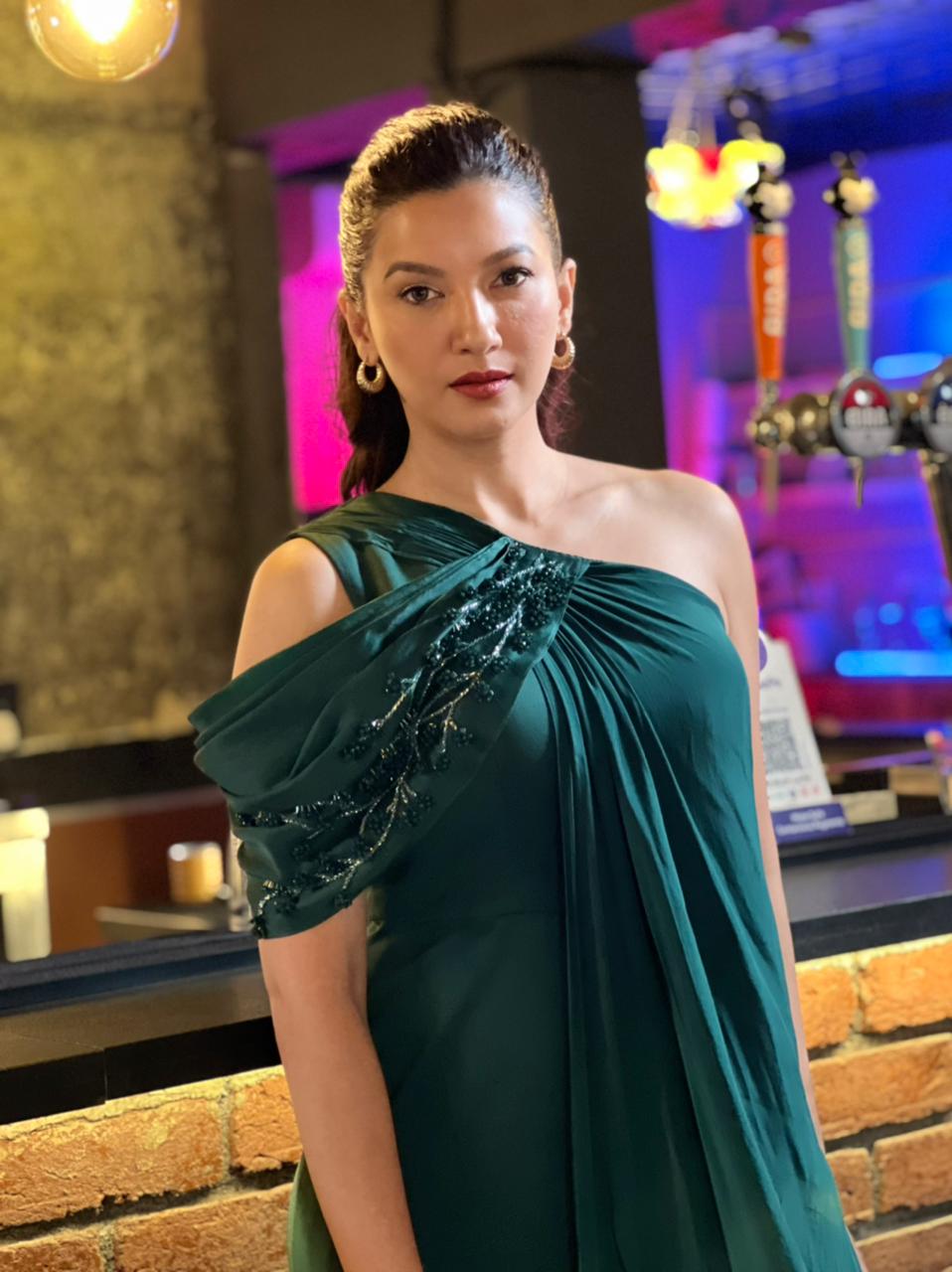 GAUHAR KHAN IN EMERALD ECLIPSE JUMPSUIT