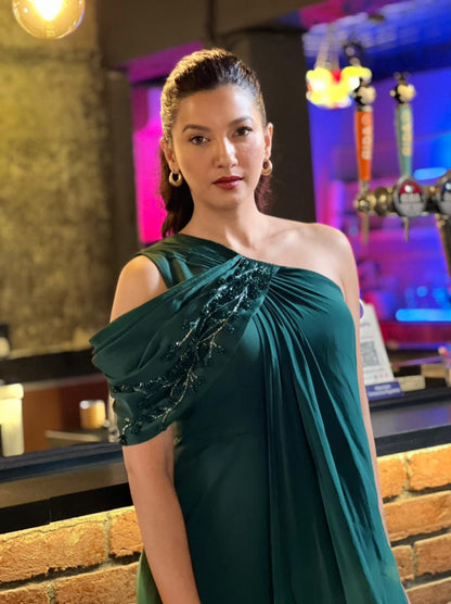 GAUHAR KHAN IN EMERALD ECLIPSE JUMPSUIT
