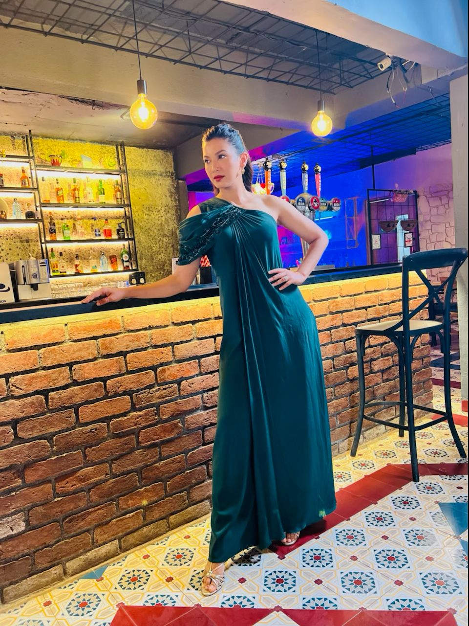 GAUHAR KHAN IN EMERALD ECLIPSE JUMPSUIT