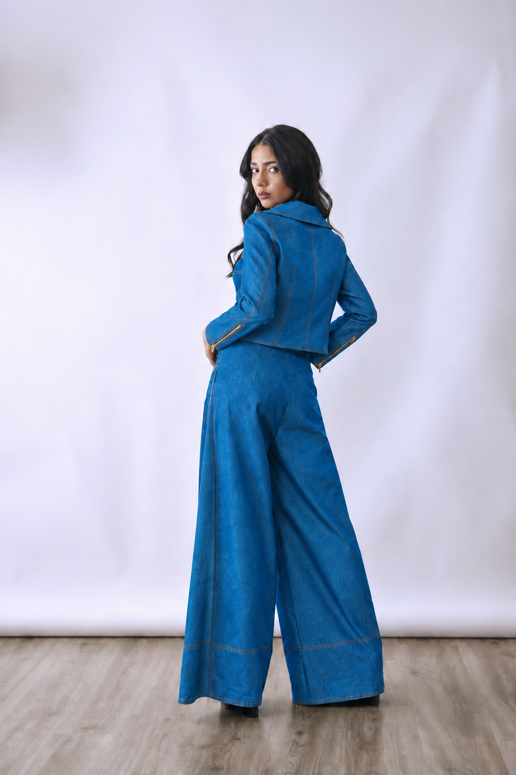 Chain Drape Denim Jacket