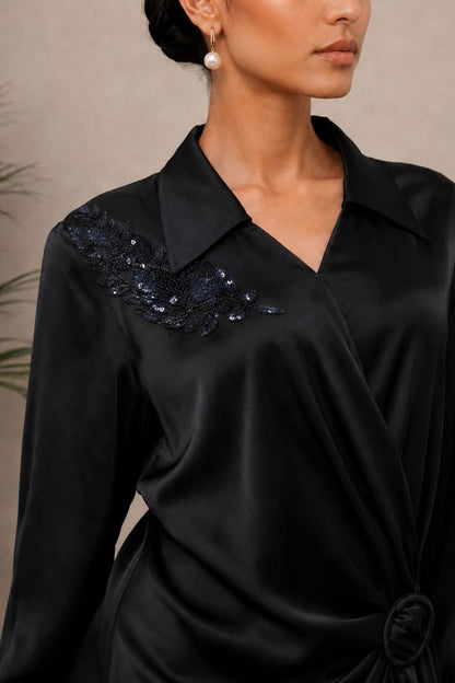 Black Knot Draped Co-ord.