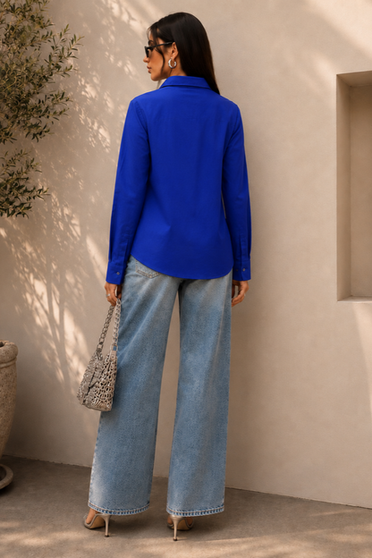 Royal blue cotton shirt