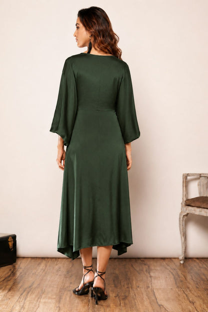 Emerald Draped Dress.