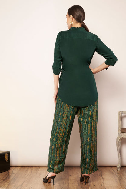 Deep Emerald satin top
